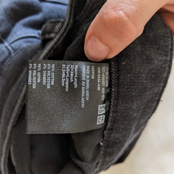Uniqlo Black Stretch Skinny Jeans - size 32 - Picture 6 of 6